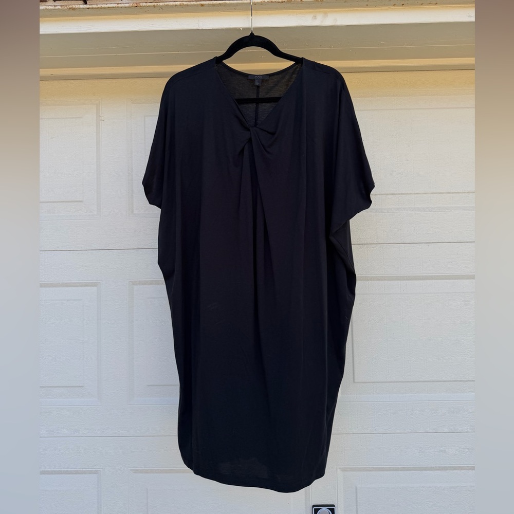 COS Twist Front Black Short Sleeve Dress Medium